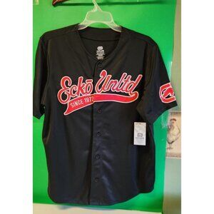 Ecko Unltd Baseball Jersey Mens Button Up Short Sleeve Black Spellout NEW